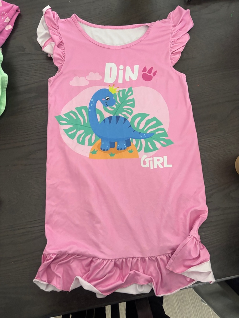Pink "Din Girl" Dino Nightgown